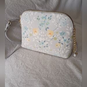 Nanette Lepore Gray and Yellow Floral Crossbody Bag